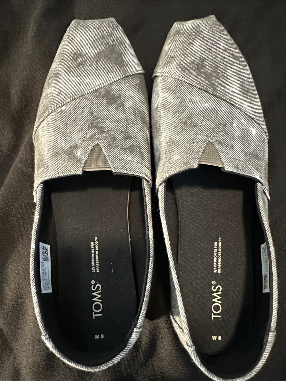 Toms Women's Light Gray Canvas Slip-On Loafers
